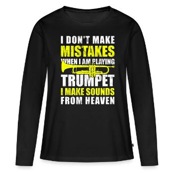 Trompette trompette Trompette cadeau - T-shirt manches longues Premium bio Femme - noir - Devant - Julia (174cm)