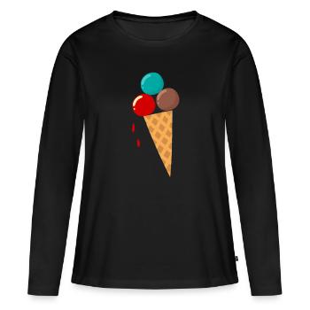 Eis - Frauen Premium Bio Langarmshirt - Schwarz - Vorne - Julia (174cm)
