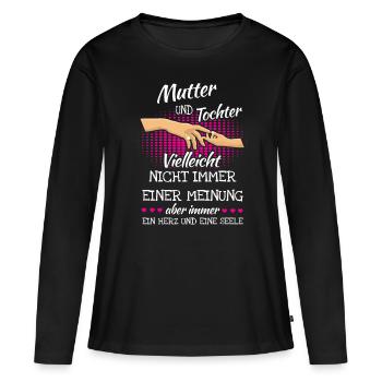Mutter und Tochter Geschenk Partnerlook - Frauen Premium Bio Langarmshirt - Schwarz - Vorne - Julia (174cm)