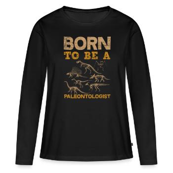 Paléontologues recherche - T-shirt manches longues Premium bio Femme - noir - Devant - Julia (174cm)