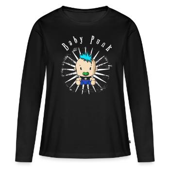Punk punks punk punk rock punk rocker anarchie - T-shirt manches longues Premium bio Femme - noir - Devant - Julia (174cm)