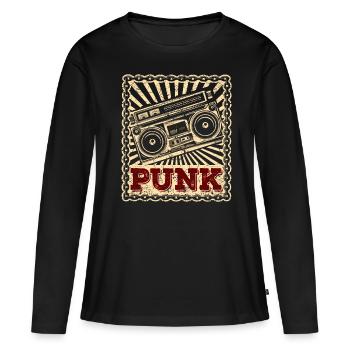 Punk punks punk punk rock punk rocker anarchie - T-shirt manches longues Premium bio Femme - noir - Devant - Julia (174cm)