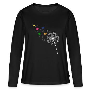 Pusteblume - Frauen Premium Bio Langarmshirt - Schwarz - Vorne - Julia (174cm)