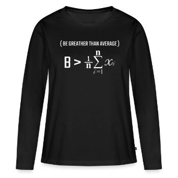 Mathematische Formel Durchschnitt Mathe lustig - Frauen Premium Bio Langarmshirt - Schwarz - Vorne - Julia (174cm)