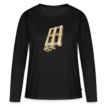 Humour subtil Palettes élégantes - T-shirt manches longues Premium bio Femme - noir - Devant - Julia (174cm)