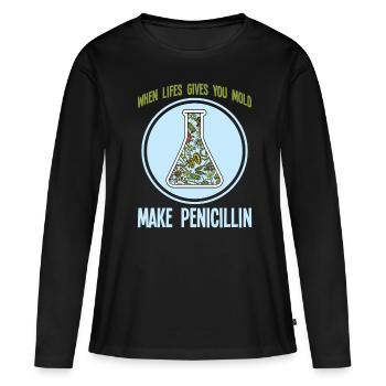 Bactérie de moule de bactéries de science - T-shirt manches longues Premium bio Femme - noir - Devant - Julia (174cm)