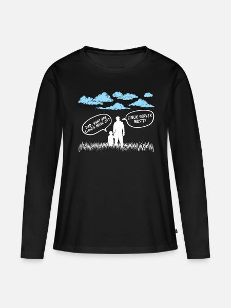 Cloud Linux Server Coder - Frauen Premium Bio Langarmshirt - Schwarz