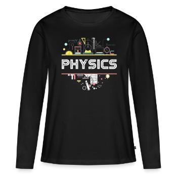Physique physique quantique - T-shirt manches longues Premium bio Femme - noir - Devant - Julia (174cm)