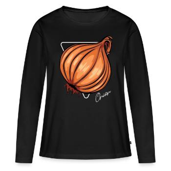 Trendy Onion Cool Vegetable Onions - Women's Premium Organic Long Sleeve Shirt - black - Front - Julia (174cm)
