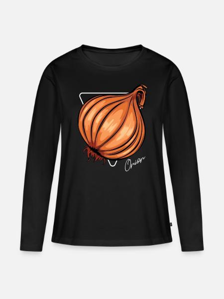 Oignons tendance Légumes frais - T-shirt manches longues Premium bio Femme - noir