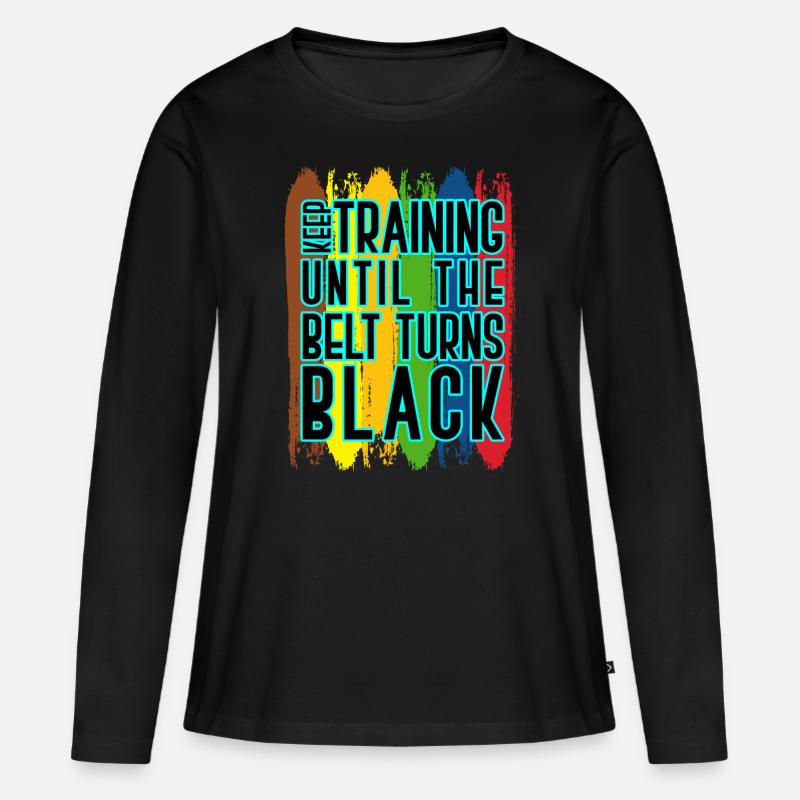 Karate - Frauen Premium Bio Langarmshirt - Schwarz