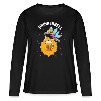 Drinkerbell Bier Zaubern Wortspiel - Frauen Premium Bio Langarmshirt - Schwarz - Vorne - Julia (174cm)