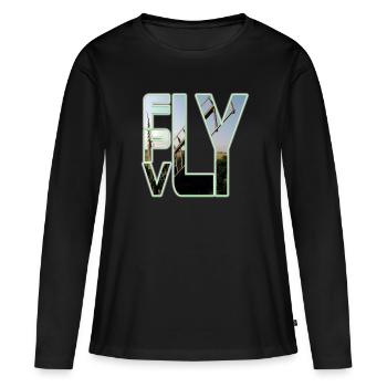 Fly FPV - T-shirt manches longues Premium bio Femme - noir - Devant - Julia (174cm)