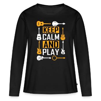 Guitariste guitariste guitariste - T-shirt manches longues Premium bio Femme - noir - Devant - Julia (174cm)