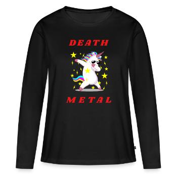 Funny Heavy Metal Unicorn For Women - Women's Premium Organic Long Sleeve Shirt - black - Front - Julia (174cm)