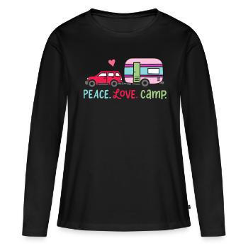 Camping Camper Camper - T-shirt manches longues Premium bio Femme - noir - Devant - Julia (174cm)