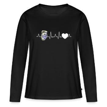 Cidre Bembel Heartbeat Ãppelwoi Äppler Gesche - T-shirt manches longues Premium bio Femme - noir - Devant - Julia (174cm)