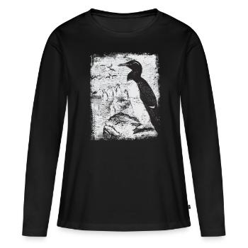 Pingouin Antarctique - T-shirt manches longues Premium bio Femme - noir - Devant - Julia (174cm)