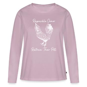 BDSM Ehemann Hahn Käfig Männliche Keuschheit - Frauen Premium Bio Langarmshirt - Altrosa - Vorne - Julia (174cm)