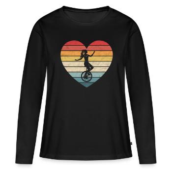 Unicycle Unicycle Rider Unicycle Retro Vintage - Women's Premium Organic Long Sleeve Shirt - black - Front - Julia (174cm)