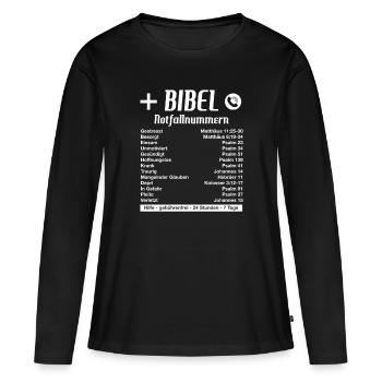 Bible foi religion d'urgence cadeau d'anniversaire - T-shirt manches longues Premium bio Femme - noir - Devant - Julia (174cm)