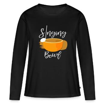 méditation - T-shirt manches longues Premium bio Femme - noir - Devant - Julia (174cm)