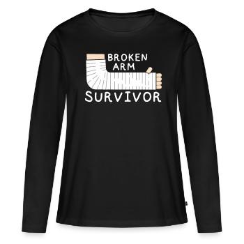 Fracture du bras survivant fracture du bras os cassé - T-shirt manches longues Premium bio Femme - noir - Devant - Julia (174cm)