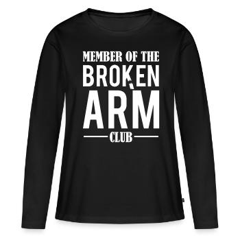 Membre du club du bras cassé os cassé - T-shirt manches longues Premium bio Femme - noir - Devant - Julia (174cm)