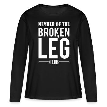 Membre du club de la jambe cassée os cassé - T-shirt manches longues Premium bio Femme - noir - Devant - Julia (174cm)