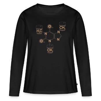 Bar à expresso Barista - T-shirt manches longues Premium bio Femme - noir - Devant - Julia (174cm)