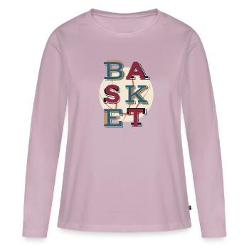 Panier - basket - T-shirt manches longues Premium bio Femme - rose poudré - Devant - Julia (174cm)