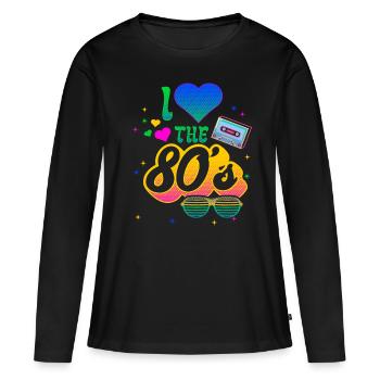 Love the eighties sunglasses cassette - Women's Premium Organic Long Sleeve Shirt - black - Front - Julia (174cm)