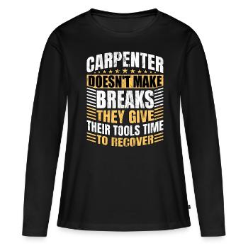 Menuisier Charpentier Menuisier - T-shirt manches longues Premium bio Femme - noir - Devant - Julia (174cm)