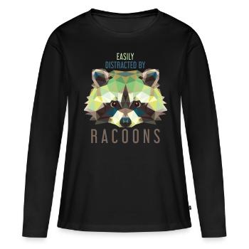 Bandit pour enfants raton laveur - T-shirt manches longues Premium bio Femme - noir - Devant - Julia (174cm)