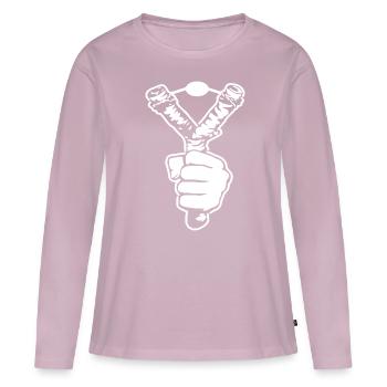 Slingshot Slingshot T-Shirt Gift - Women's Premium Organic Long Sleeve Shirt - dusky pink - Front - Julia (174cm)