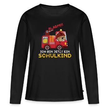 Schulanfang Erstklässler - Frauen Premium Bio Langarmshirt - Schwarz - Vorne - Julia (174cm)