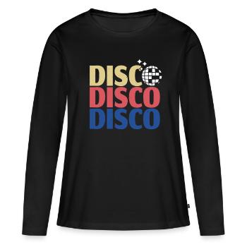 Disco - T-shirt manches longues Premium bio Femme - noir - Devant - Julia (174cm)