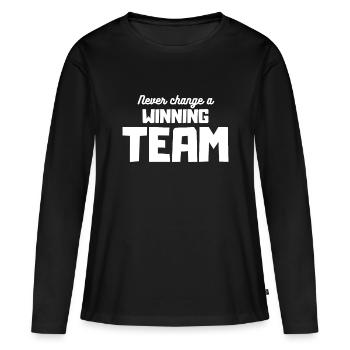 Ne changez jamais un sport d'équipe gagnant - T-shirt manches longues Premium bio Femme - noir - Devant - Julia (174cm)