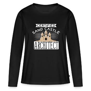 Architecte de bac à sable - T-shirt manches longues Premium bio Femme - noir - Devant - Julia (174cm)