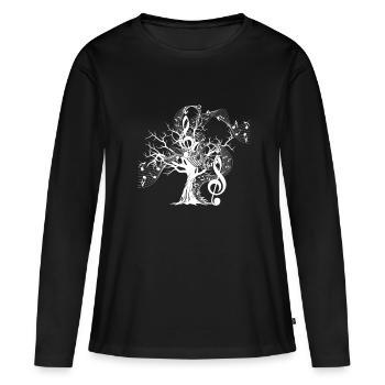 Clef gift tree treble clef music - Women's Premium Organic Long Sleeve Shirt - black - Front - Julia (174cm)