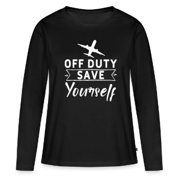 Pilot - Frauen Premium Bio Langarmshirt - Schwarz - Vorne - Julia (174cm)