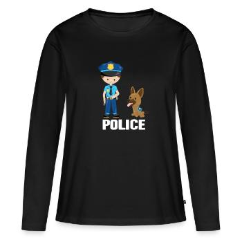 police - T-shirt manches longues Premium bio Femme - noir - Devant - Julia (174cm)