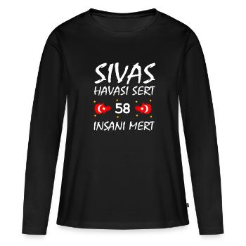 Sivas 58 Memleket Türkei Türkiye Geschenk - Frauen Premium Bio Langarmshirt - Schwarz - Vorne - Julia (174cm)
