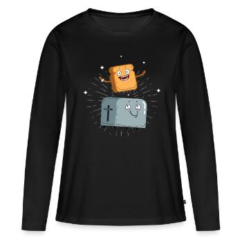 délicieux pain grillé avec un cadeau de grille-pain pour les amateurs de pain - T-shirt manches longues Premium bio Femme - noir - Devant - Julia (174cm)