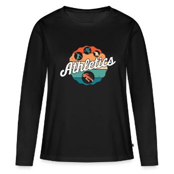 Athlétisme - T-shirt manches longues Premium bio Femme - noir - Devant - Julia (174cm)