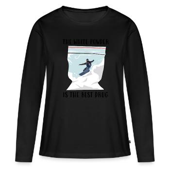 Powder / Snowboard - T-shirt manches longues Premium bio Femme - noir - Devant - Julia (174cm)