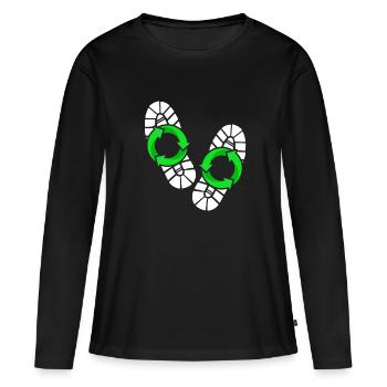 Ecological Footprint - Women's Premium Organic Long Sleeve Shirt - black - Front - Julia (174cm)