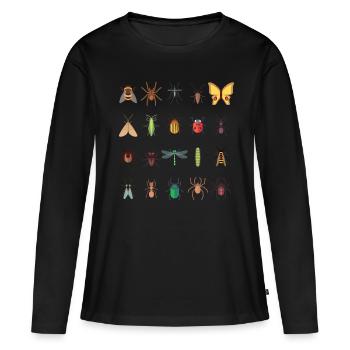 Insect collector drawing entomology - Women's Premium Organic Long Sleeve Shirt - black - Front - Julia (174cm)