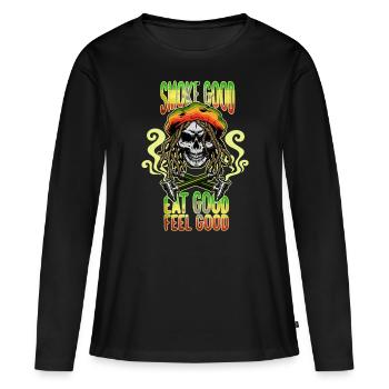 Weed Cannabis Marijuana Pot Gift - Women's Premium Organic Long Sleeve Shirt - black - Front - Julia (174cm)