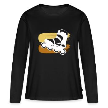 Inliner - Frauen Premium Bio Langarmshirt - Schwarz - Vorne - Julia (174cm)